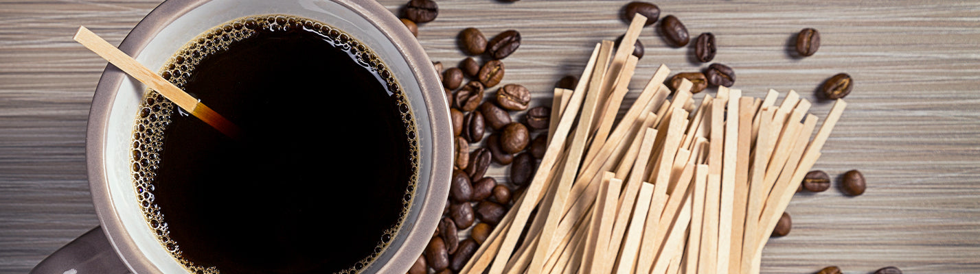 Stir Sticks And Coffee Beans Stock Photo - Download Image Now - Stirrer,  Coffee - Drink, Wood - Material - iStock