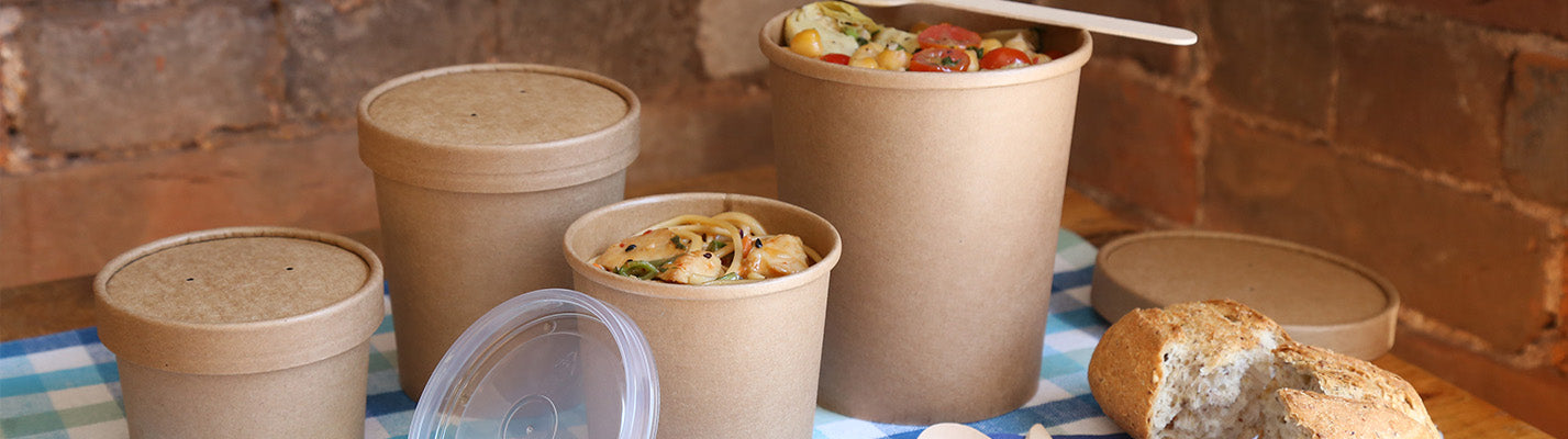 32 Ounce Brown Kraft Soup Cup With Kraft Lid Included - 250 PER CASE