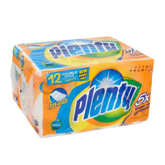 Plenty Premium Paper Towel Rolls, Case of 12 or Pallet (56 cases)