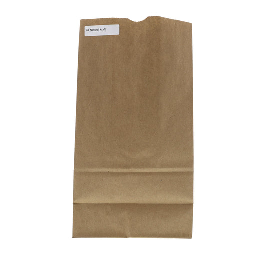 6# Kraft Paper Grocery Bags, Case of 500