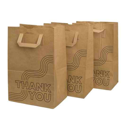 1/6 Eco Handle 70# Kraft Grocery Bags