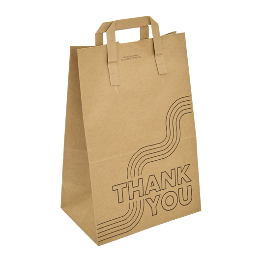 1/6 Eco Handle 70# Kraft Grocery Bags