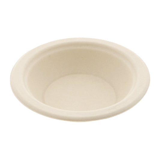 angled view of No PFAS added 12 oz. Heavy Molded Fiber Bowl