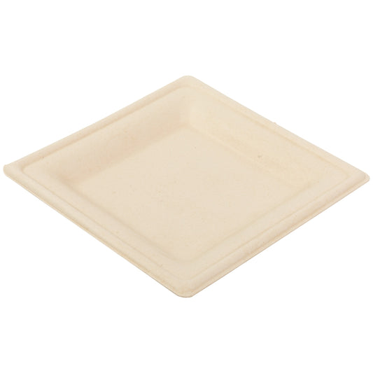 No PFAS added 6" Square Heavy Molded Fiber Plate