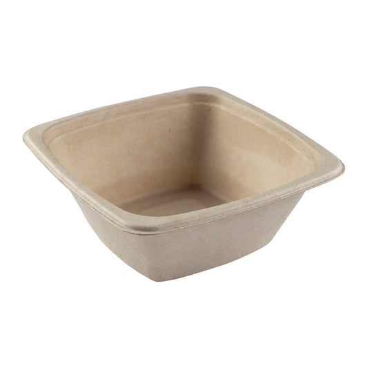 No PFAS added 32 oz. Square Tan Bowls, Case of 300