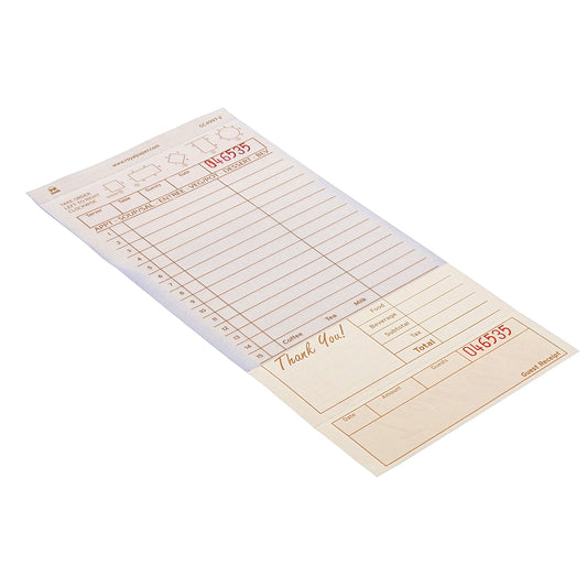 Tan Carbonless Guest Check-2 Part Loose