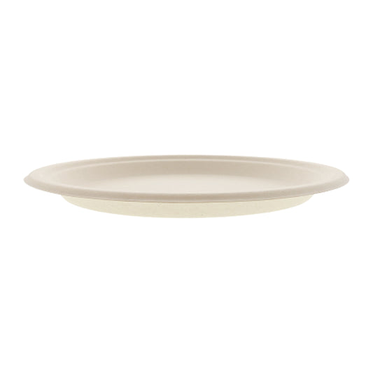 No PFAS added 10" Round Heavy Molded Fiber Plate top view