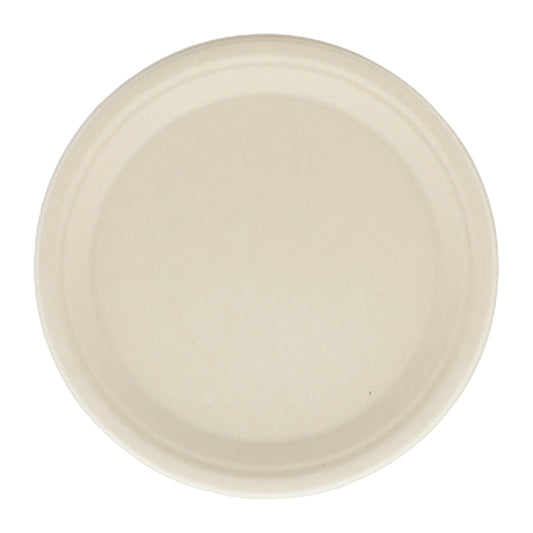 bottom of the No PFAS added 10" Round Heavy Molded Fiber Plate