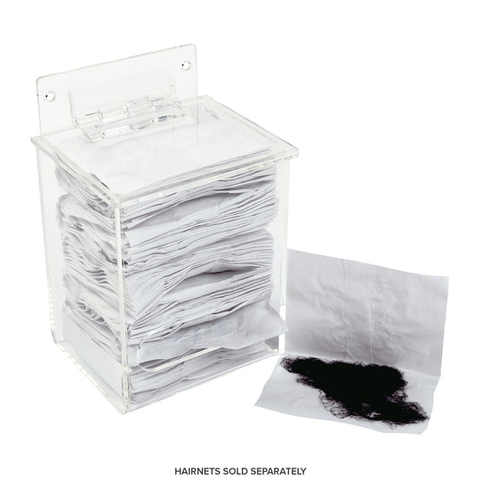 Small 4" x 3.5" x 5.5" Hairnet Dispenser with Hairnets