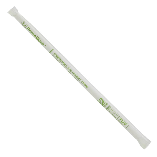 10.25" Clear Paper Wrapped Giant Cellulosic Compostable Straw