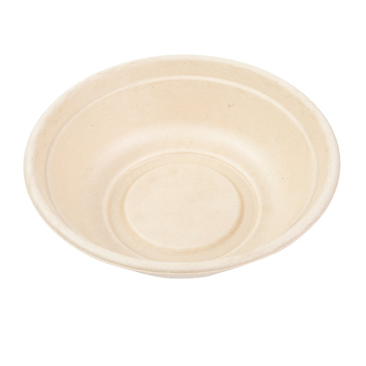 32 oz round no added pfas molded fiber bowl top view