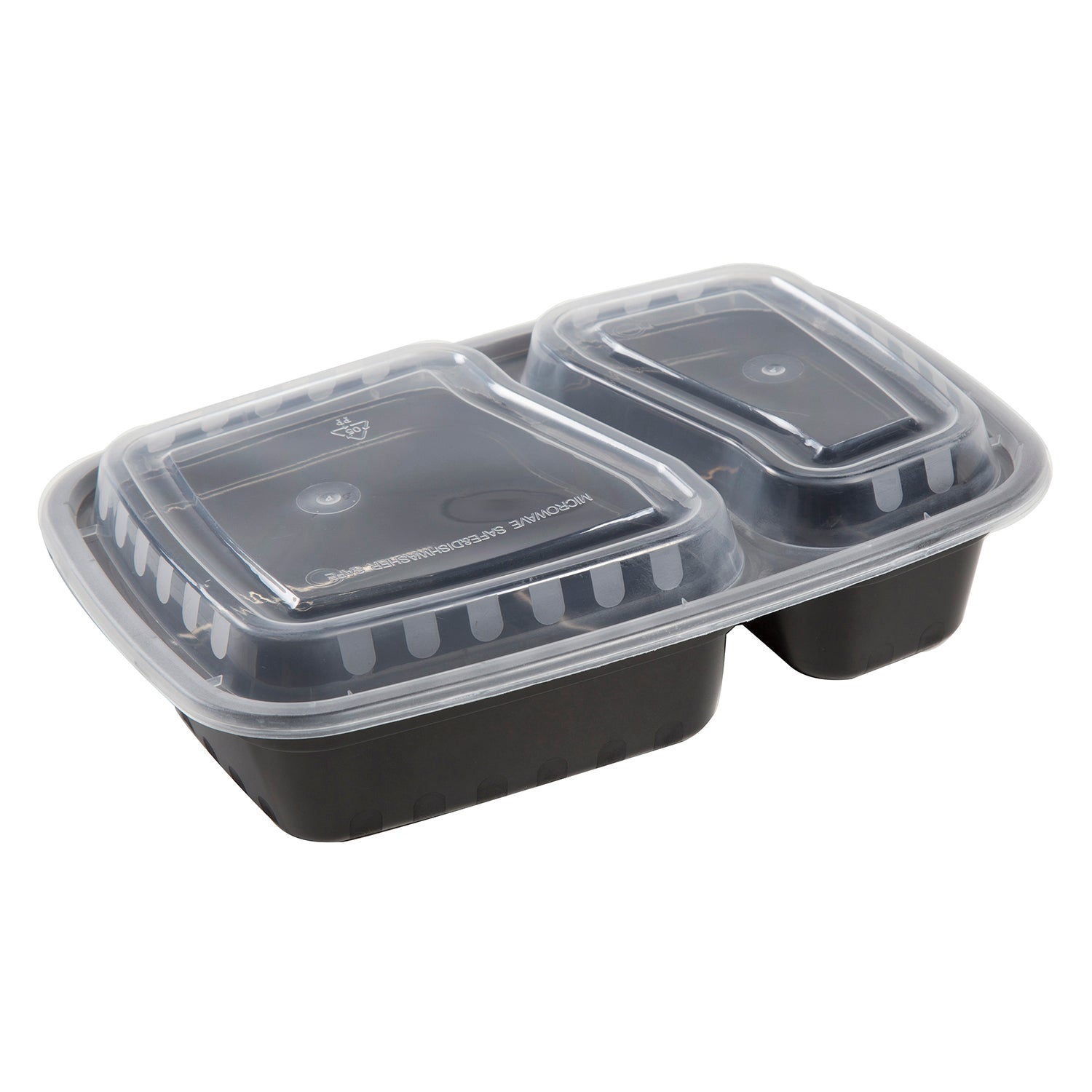 Metronic Meal Prep Containers 32 oz 50 Pack Food Storage Containers 2 Compartment , Reusable Plastic Food Containers with Lids, Size: 32oz, Black