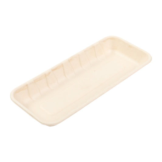 No PFAS added 10" x 4.25" x 1" Molded Fiber Mini Tray top view