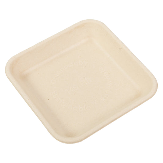 bottom of No PFAS added 6" x 6" x 0.88" Molded Fiber Mini Tray
