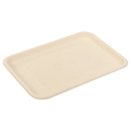 No PFAS added 8" x 5.75" x 0.6" Molded Fiber Mini Tray top view