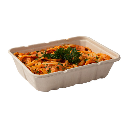 7 x 9 x 2.25" Shallow Tan Tub with Pasta