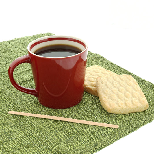 7.5" Wood Coffee Stirrer with Coffee and Cookies