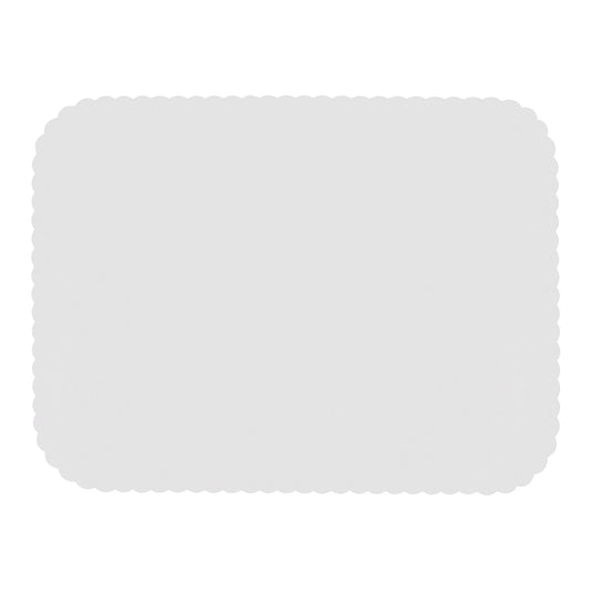 Plain White Traymat, 12.75" x 16.5" Scallop