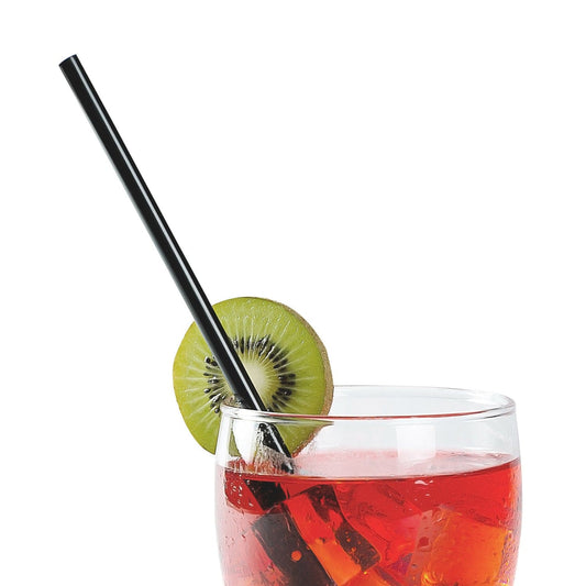 AmerCareRoyal Take-Out/Dine-In/Disposable Beverage Supplies/Straws 7.75" Jumbo Black Unwrapped Straws, Case of 5,000