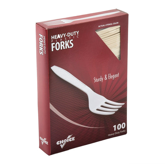 AmerCareRoyal Take-Out/Dine-In/Disposable Cutlery And Utensils/Disposable Cutlery/Disposable Forks Heavy Champagne Retail Boxed Polystyrene Forks, Case of 1,000