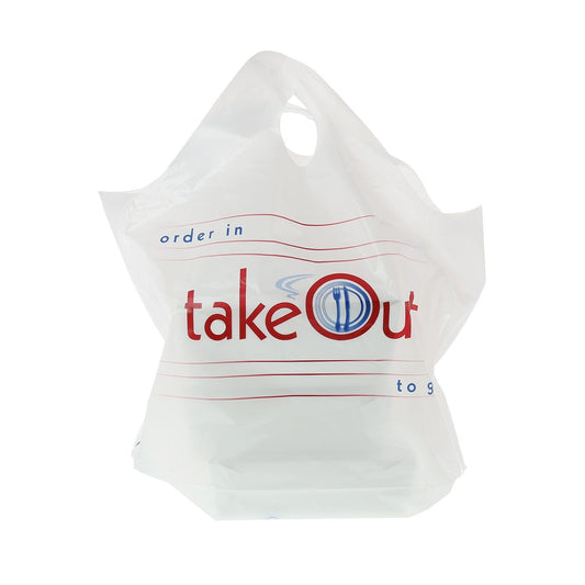 CiboWares.com Take-Out/Dine-In/Disposable Bags/Take-Out Bags 19" x 19" x 9.5" Wave Top To Go Bags, Pack of 500