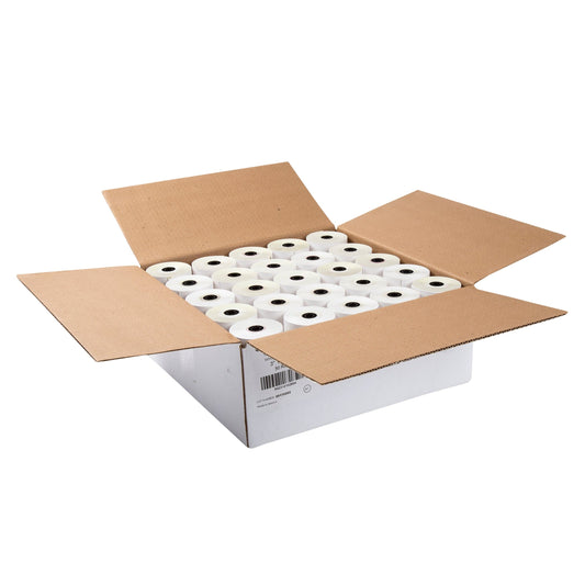 AmerCareRoyal POS Supplies/Carbonless Register Rolls 3" x 92' 2 Ply 7/16" ID Core White/Canary Copy Register Rolls, Case of 50
