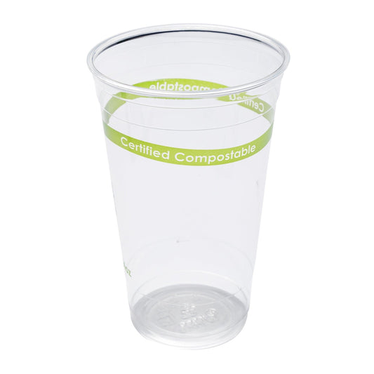 CiboWares.com Take-Out/Dine-In/Disposable Beverage Supplies 24 oz. Clear PLA Compostable Cups, Case of 600