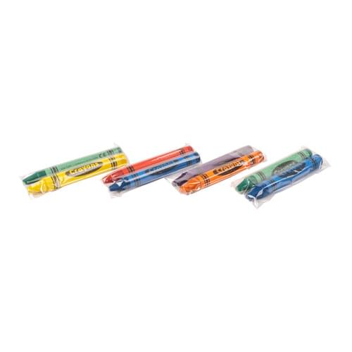 AmerCareRoyal Take-Out/Dine-In/Kids Products/Crayons Assorted Color 2-Pack Cello Wrapped Crayons, Case of 1,600
