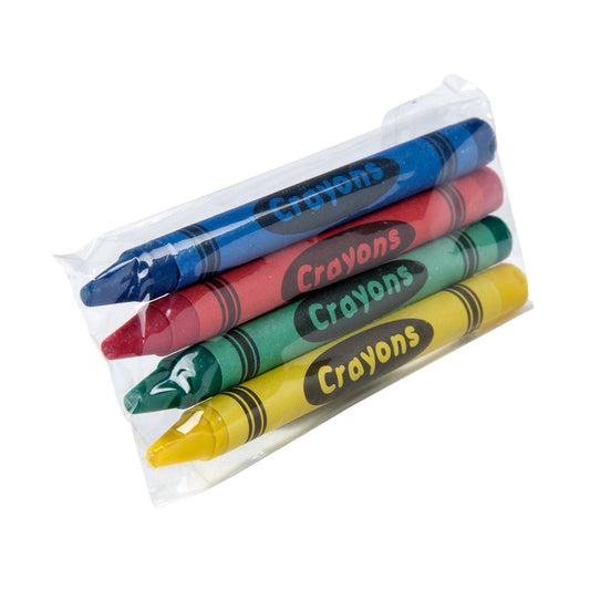AmerCareRoyal Take-Out/Dine-In/Kids Products/Crayons 4-Color Pack Cello Wrapped Crayons, Case of 500