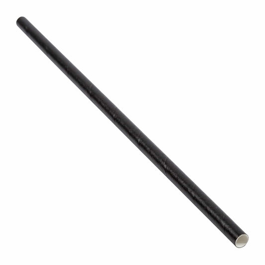 CiboWares.com Take-Out/Dine-In/Disposable Beverage Supplies/Straws Case of 4,000 7.75" Black Unwrapped Jumbo Paper Straws, Case of 4,000
