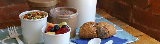 white and kraft paper food cups - various sizes