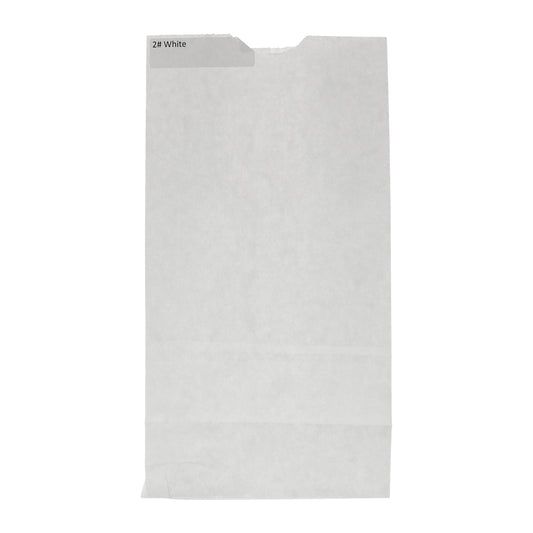 2# White Paper Grocery Bags, Case of 500