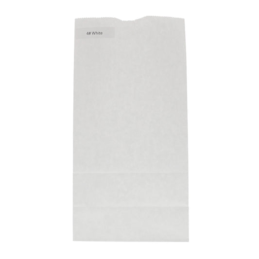 4# White Paper Grocery Bags, Case of 500