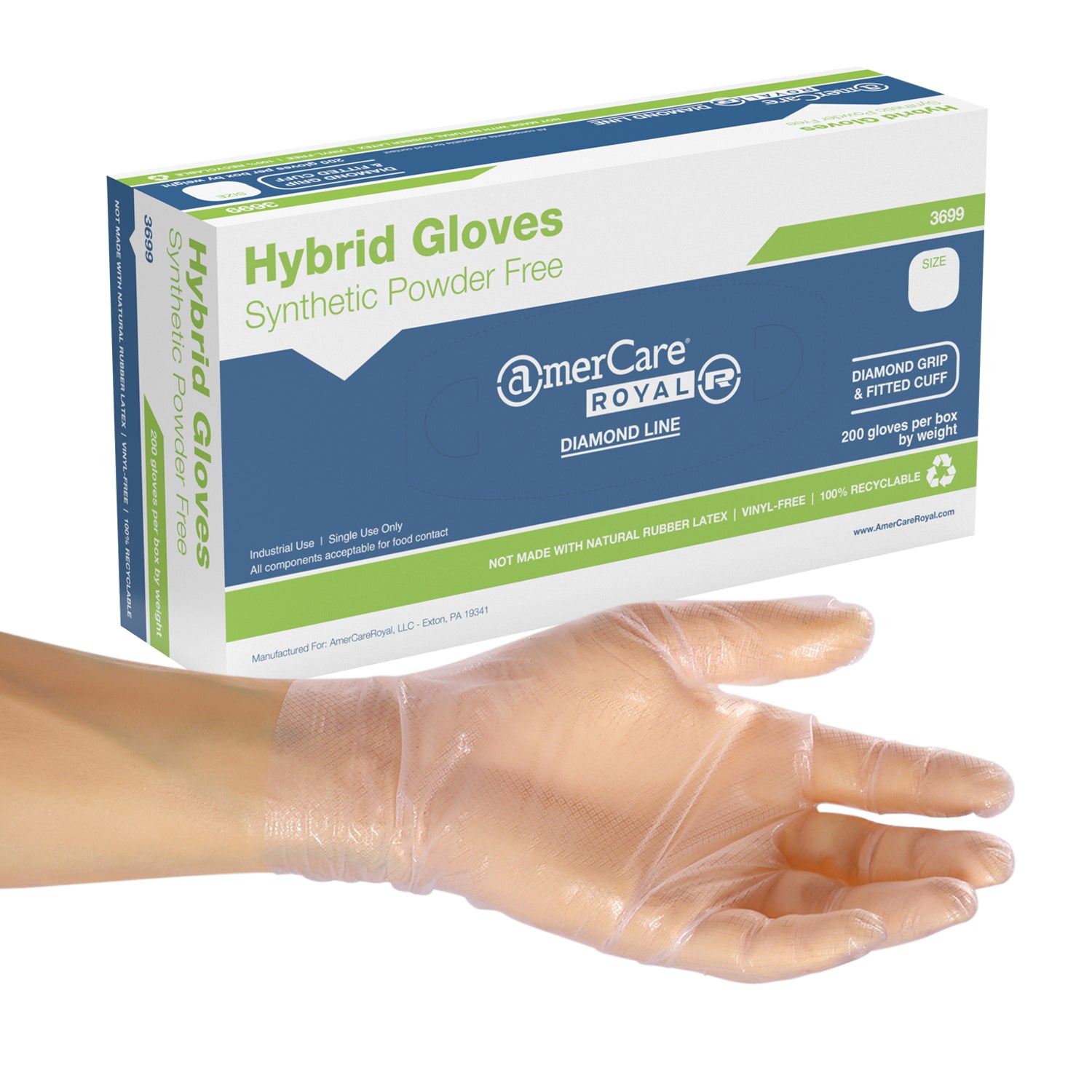 Glove, Hybrid, C-2 Gen 3.0, Diamond Grip, PF, Small