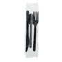 3 Piece Kit Black Heavy Weight Fork-Knife-Teaspoon