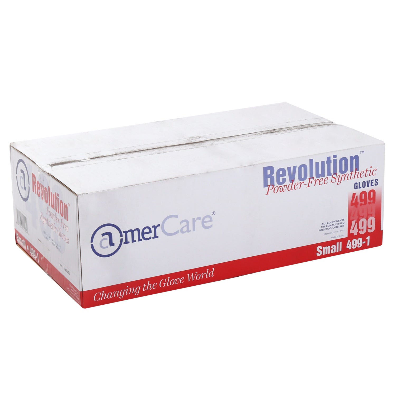 Glove, Revolution Blue Cast Poly, Textured, PF, Small in closed cased.