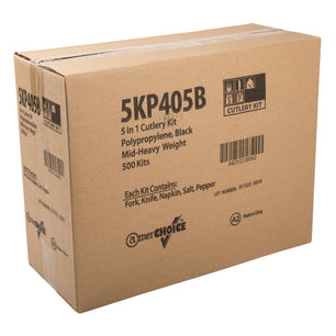 5 Piece Kit Black Medium Heavy Fork-Knife-13