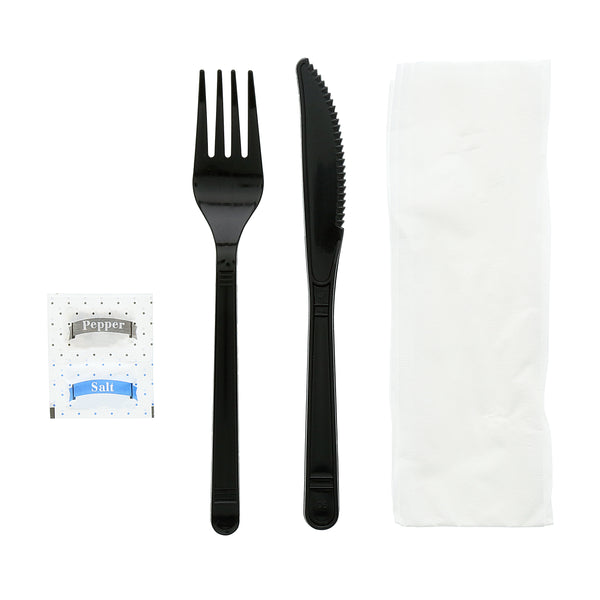 5 Piece Kit Black Medium Heavy Fork-Knife-13