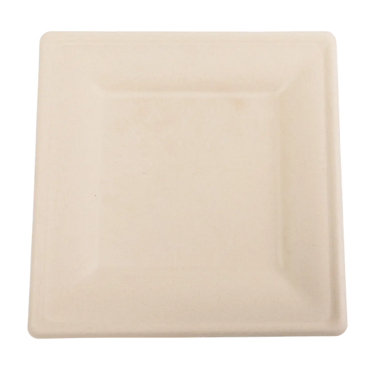 10" Square Heavy Molded Fiber Plates, Case of 250