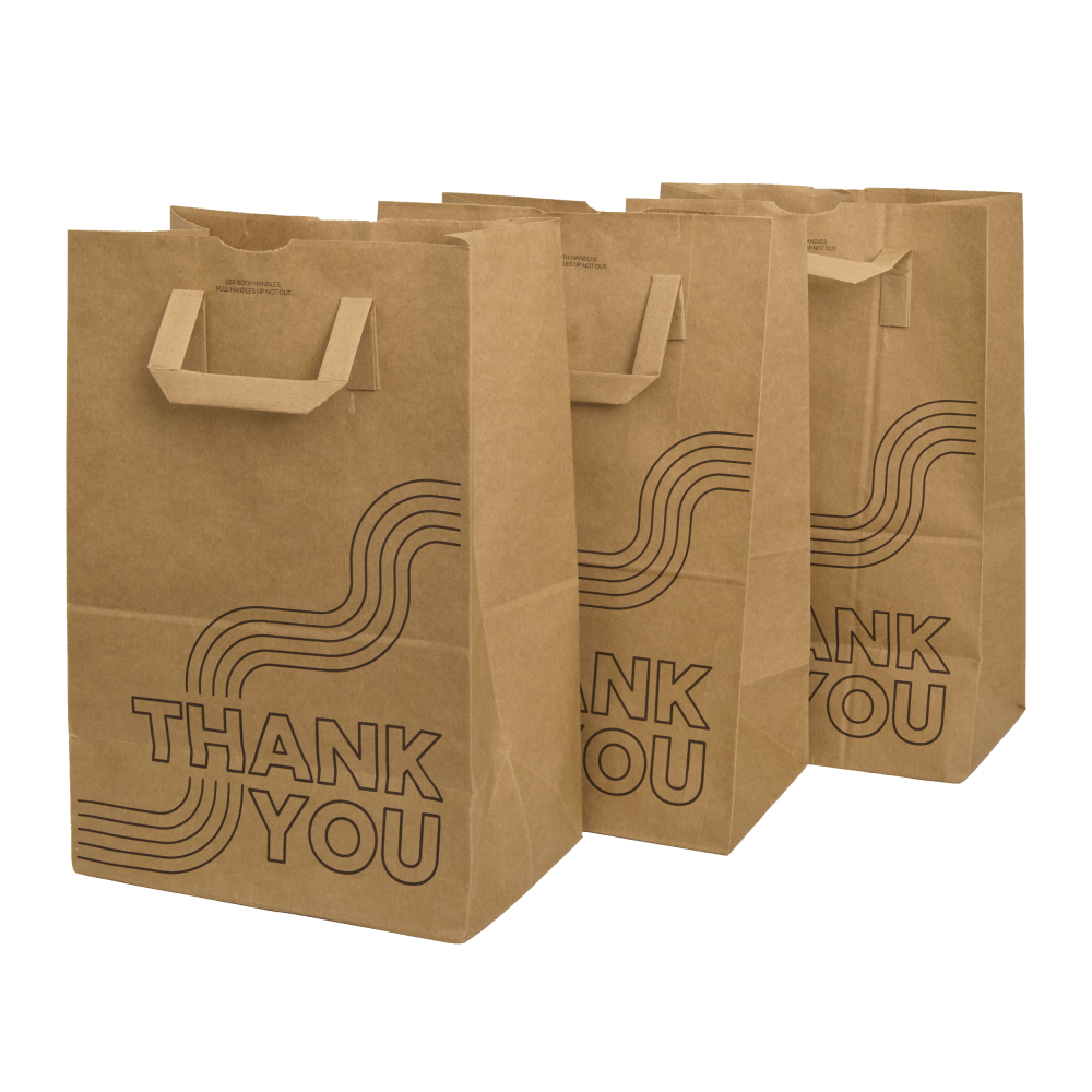 1/6 Eco Handle 70# Kraft Grocery Bags