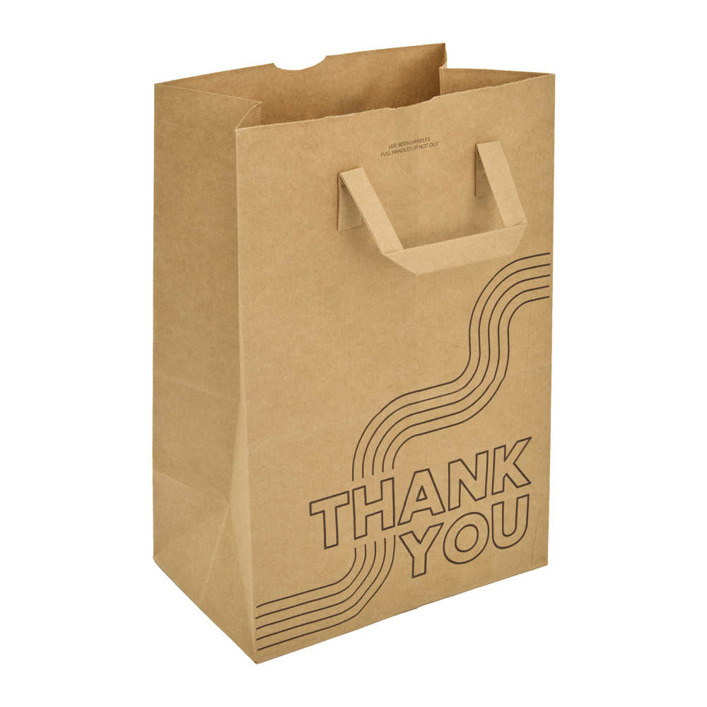 1/6 Eco Handle 70# Kraft Grocery Bags