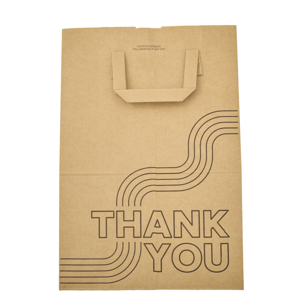 1/6 Eco Handle 70# Kraft Grocery Bags