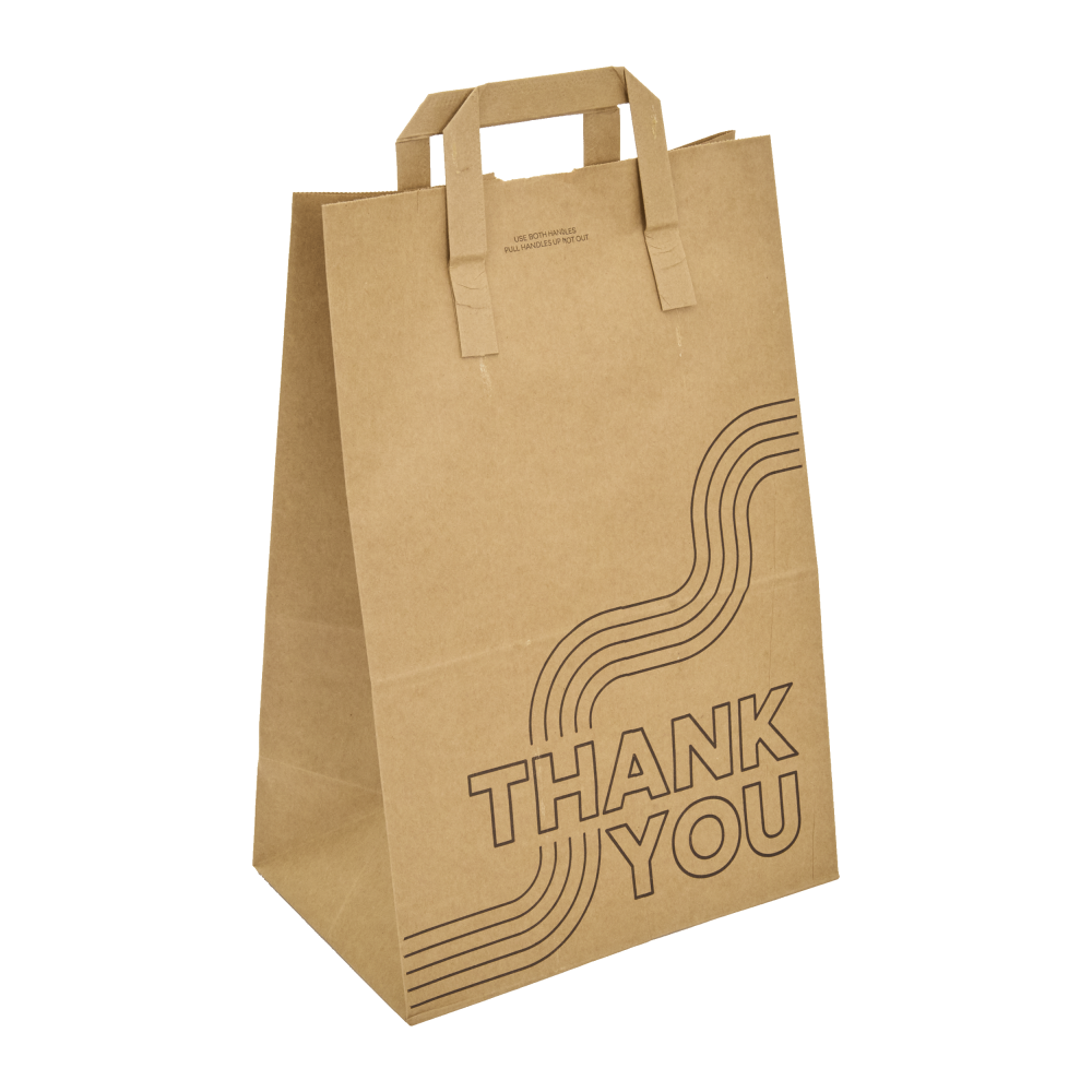 1/6 Eco Handle 70# Kraft Grocery Bags