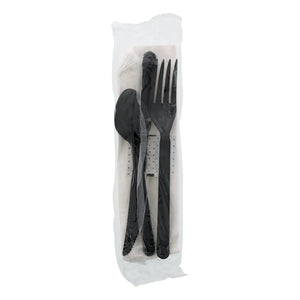 6 Piece Kit Black Heavy Weight Fork-Teaspoon-Knife-13