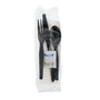6 Piece Kit Black Medium Heavy Weight Fork-Knife-Teaspoon-12