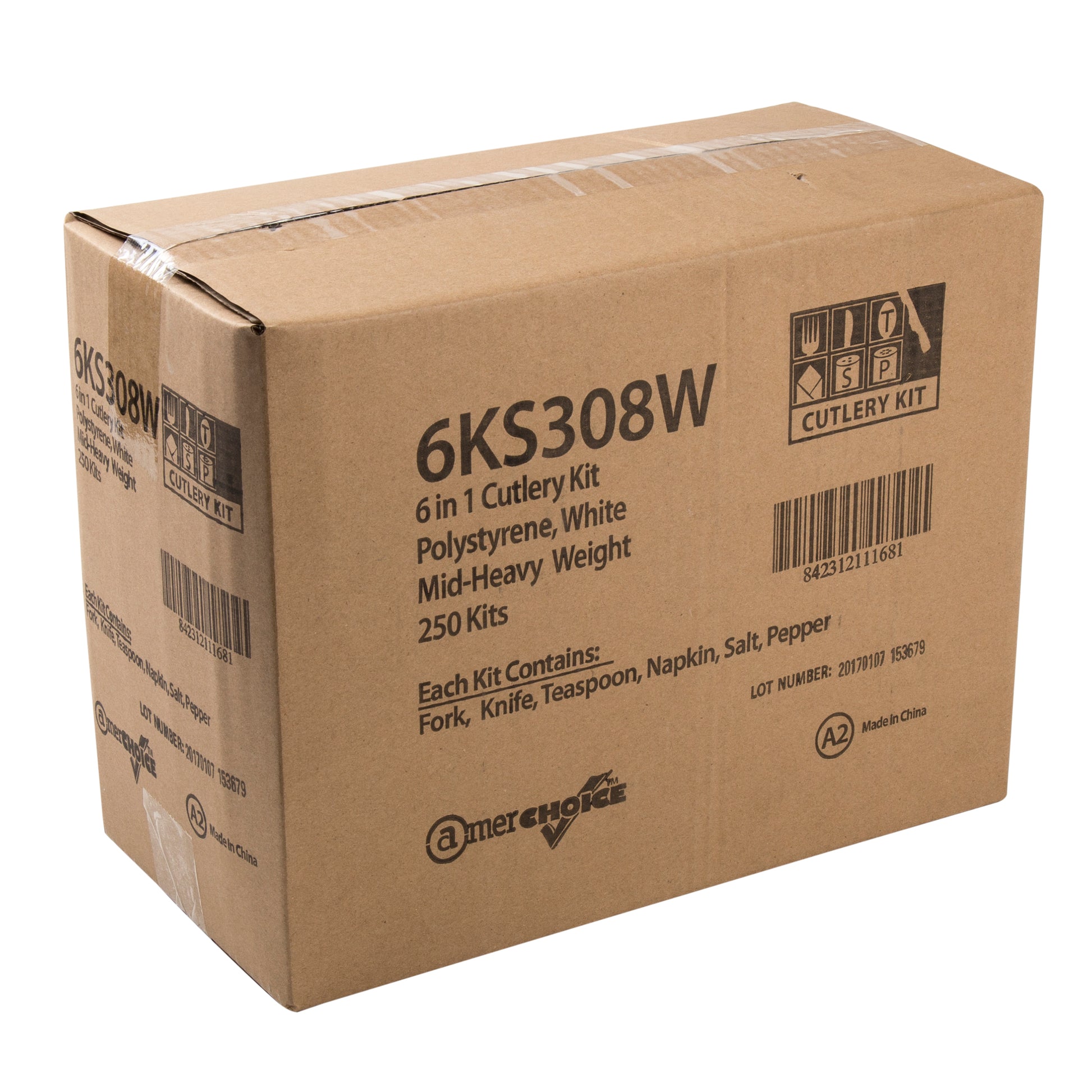 sealed case of 6 piece cutlery kits