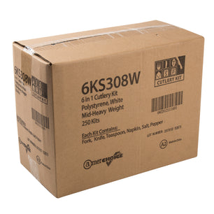 sealed case of 6 piece cutlery kits