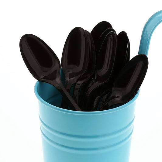 Medium Weight Black Polypropylene Teaspoons
