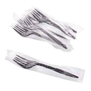 Medium Weight Black Polypropylene Individually Wrapped Forks