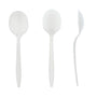 Medium Weight White Polypropylene Individually Wrapped Soup Spoons